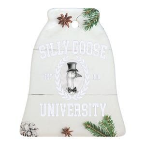 Silly Goose University Silly Goose Meme Costume Ceramic Bell Ornament