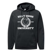 Silly Goose University Silly Goose Meme Funny Performance Fleece Hoodie