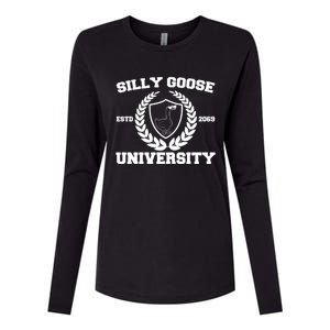 Silly Goose University Silly Goose Meme Funny Womens Cotton Relaxed Long Sleeve T-Shirt