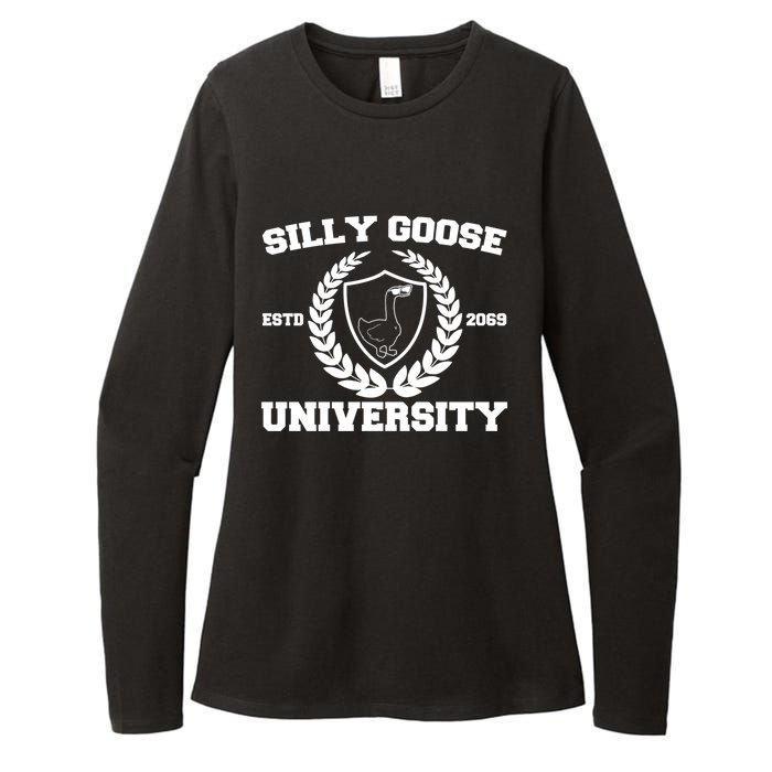 Silly Goose University Silly Goose Meme Funny Womens CVC Long Sleeve Shirt