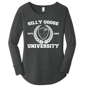 Silly Goose University Silly Goose Meme Funny Women's Perfect Tri Tunic Long Sleeve Shirt