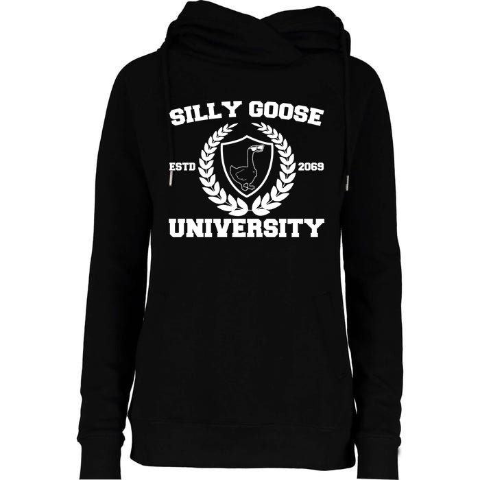 Silly Goose University Silly Goose Meme Funny Womens Funnel Neck Pullover Hood