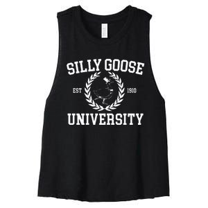 Silly Goose University Silly Goose Meme Costume Women's Racerback Cropped Tank