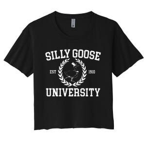 Silly Goose University Silly Goose Meme Costume Women's Crop Top Tee