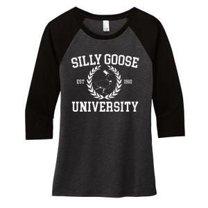 Silly Goose University Silly Goose Meme Costume Women's Tri-Blend 3/4-Sleeve Raglan Shirt