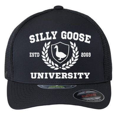 Silly Goose University Funny Meme School Bird Flexfit Unipanel Trucker Cap