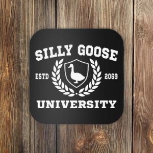 Silly Goose University Funny Meme School Bird Coaster