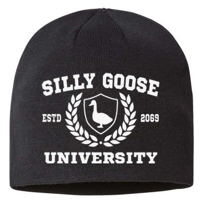 Silly Goose University Funny Meme School Bird Sustainable Beanie