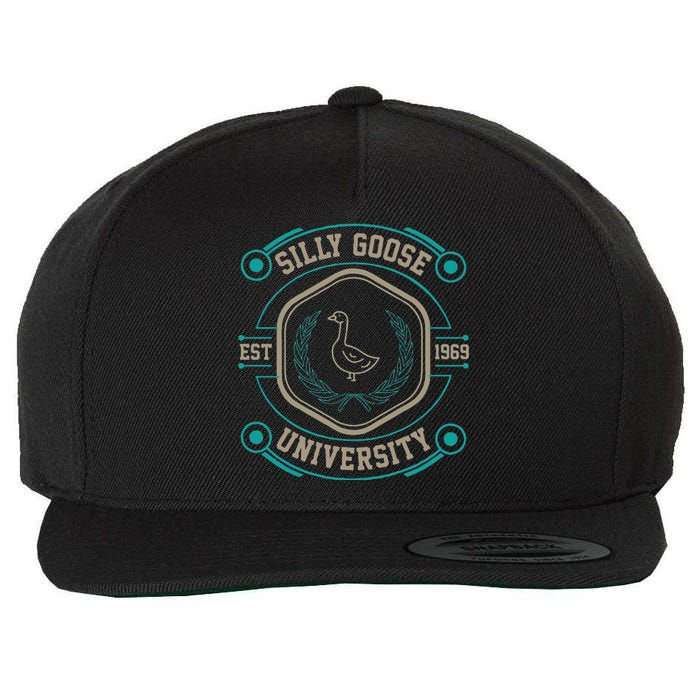 Silly Goose University Silly Goose Meme Wool Snapback Cap