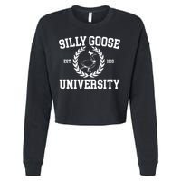 Silly Goose University Silly Goose Meme Cropped Pullover Crew