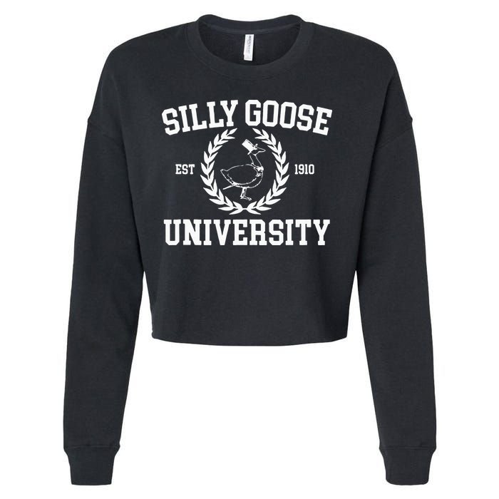 Silly Goose University Silly Goose Meme Cropped Pullover Crew