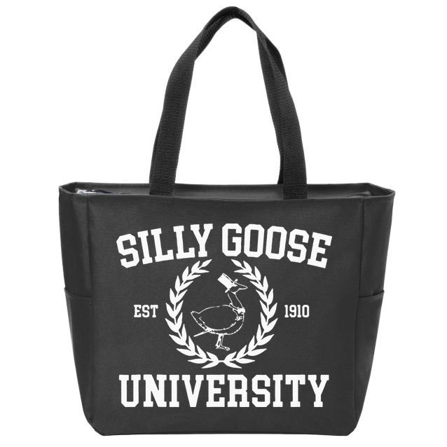 Silly Goose University Silly Goose Meme Zip Tote Bag