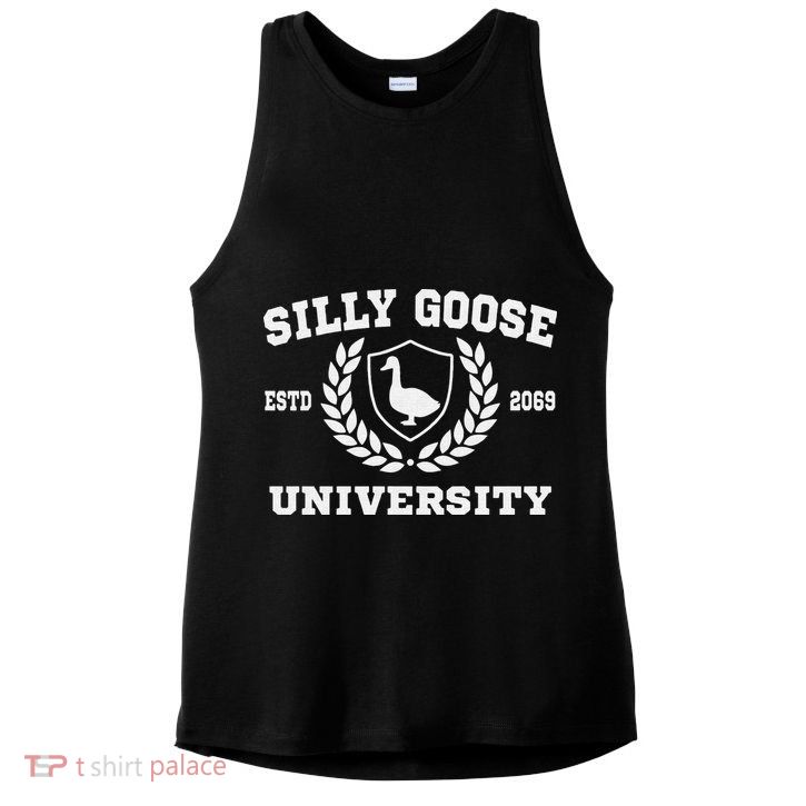 Silly Goose University Funny Meme School Bird Sweatshirt Ladies PosiCharge Tri-Blend Wicking Tank