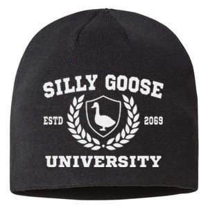 Silly Goose University Funny Meme School Bird Sweatshirt Sustainable Beanie