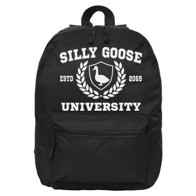 Silly Goose University Funny Meme School Bird Sweatshirt 16 in Basic Backpack