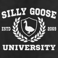Silly Goose University Funny Meme School Bird Sweatshirt Large Microfiber Waffle Golf Towel