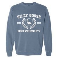 Silly Goose University Funny Meme School Bird Sweatshirt Garment-Dyed Sweatshirt