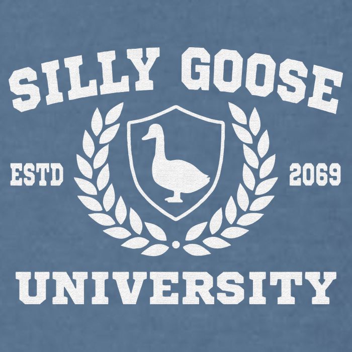 Silly Goose University Funny Meme School Bird Sweatshirt Garment-Dyed Sweatshirt