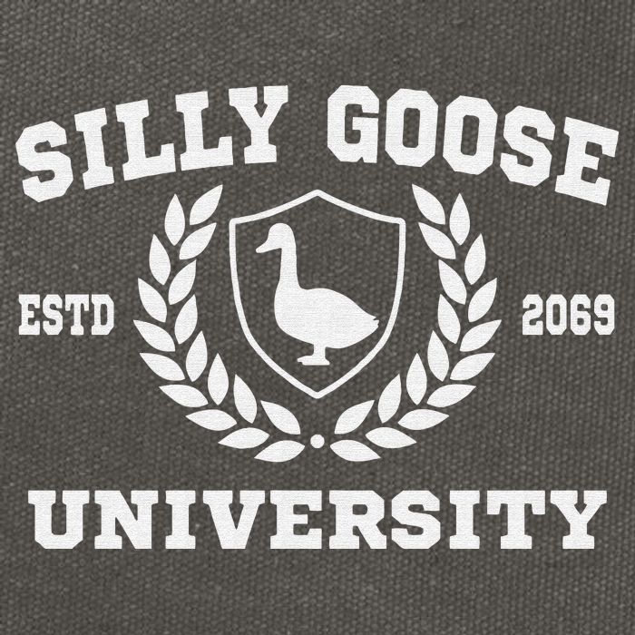 Silly Goose University Funny Meme School Bird Sweatshirt Cotton Canvas Backpack