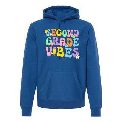 Second Grade Vibes Back To School Retro 2Nd Grade Teachers Gift Premium Hoodie