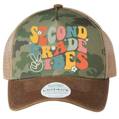 Second Grade Vibes Team 2nd Grade Groovy Back To School Legacy Tie Dye Trucker Hat