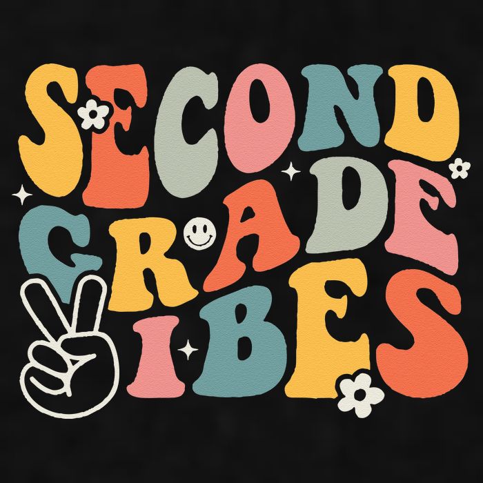Second Grade Vibes Team 2nd Grade Groovy Back To School Ladies PosiCharge Tri-Blend Wicking Tank