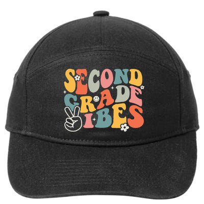 Second Grade Vibes Team 2nd Grade Groovy Back To School 7-Panel Snapback Hat