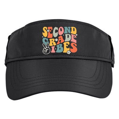 Second Grade Vibes Team 2nd Grade Groovy Back To School Adult Drive Performance Visor
