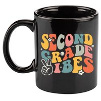 Second Grade Vibes Team 2nd Grade Groovy Back To School 11oz C Handle Ceramic Mug