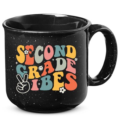 Second Grade Vibes Team 2nd Grade Groovy Back To School 15oz Campfire Ceramic Mug