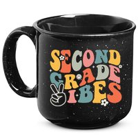 Second Grade Vibes Team 2nd Grade Groovy Back To School 15oz Campfire Ceramic Mug