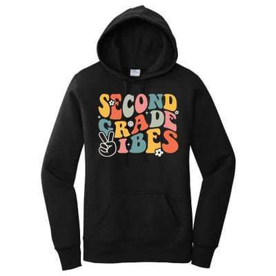 Second Grade Vibes Team 2nd Grade Groovy Back To School Women's Pullover Hoodie