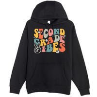 Second Grade Vibes Team 2nd Grade Groovy Back To School Premium Pullover Hoodie