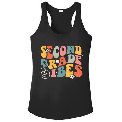 Second Grade Vibes Team 2nd Grade Groovy Back To School Ladies PosiCharge Competitor Racerback Tank