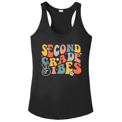 Second Grade Vibes Team 2nd Grade Groovy Back To School Ladies PosiCharge Competitor Racerback Tank