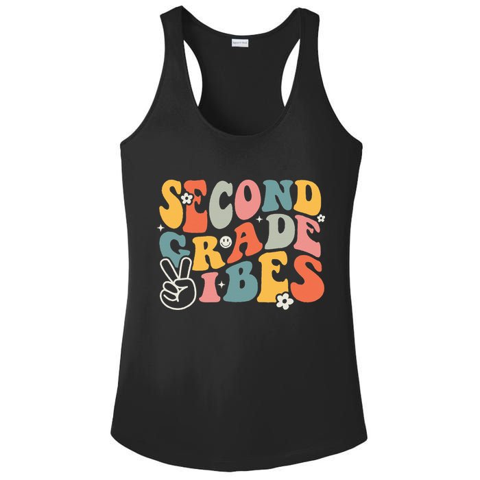 Second Grade Vibes Team 2nd Grade Groovy Back To School Ladies PosiCharge Competitor Racerback Tank