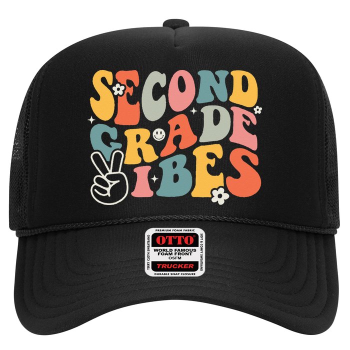 Second Grade Vibes Team 2nd Grade Groovy Back To School Trucker Hat