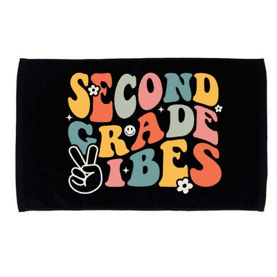 Second Grade Vibes Team 2nd Grade Groovy Back To School Microfiber Hand Towel