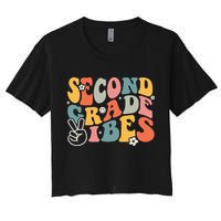 Second Grade Vibes Team 2nd Grade Groovy Back To School Crop Top