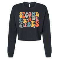 Second Grade Vibes Team 2nd Grade Groovy Back To School Cropped Pullover Crew