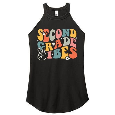 Second Grade Vibes Team 2nd Grade Groovy Back To School Women's Perfect Tri Rocker Tank
