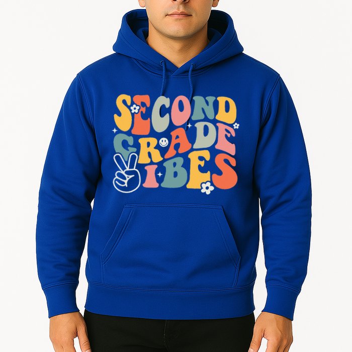 Second Grade Vibes Team 2nd Grade Groovy Back To School Hoodie
