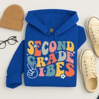 Second Grade Vibes Team 2nd Grade Groovy Back To School Hoodie