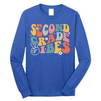 Second Grade Vibes Team 2nd Grade Groovy Back To School Long Sleeve Shirt