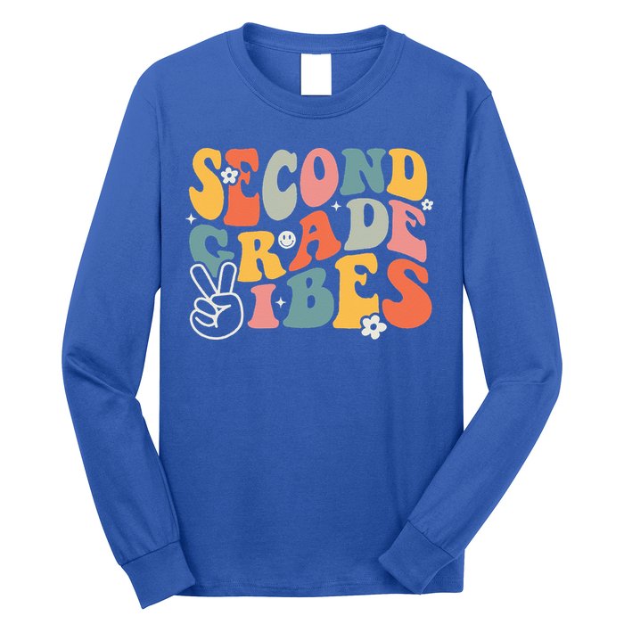 Second Grade Vibes Team 2nd Grade Groovy Back To School Long Sleeve Shirt