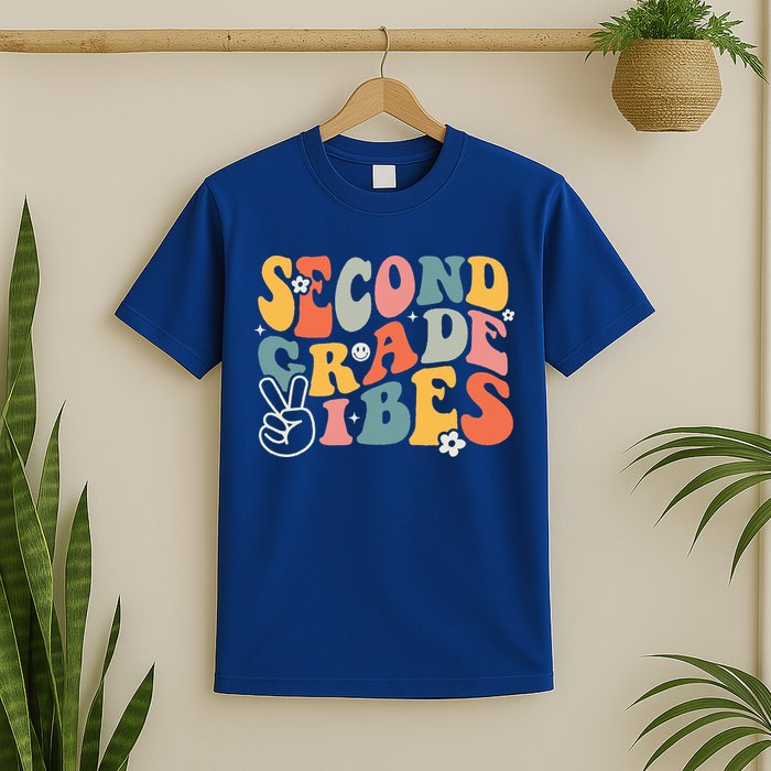 Second Grade Vibes Team 2nd Grade Groovy Back To School T-Shirt