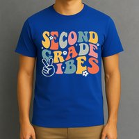 Second Grade Vibes Team 2nd Grade Groovy Back To School T-Shirt