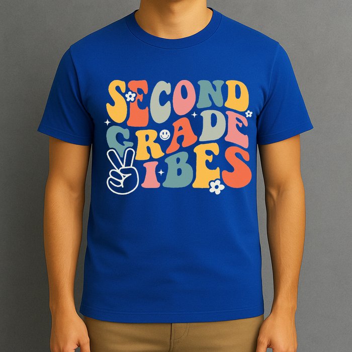 Second Grade Vibes Team 2nd Grade Groovy Back To School T-Shirt