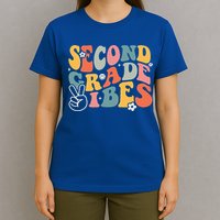 Second Grade Vibes Team 2nd Grade Groovy Back To School T-Shirt