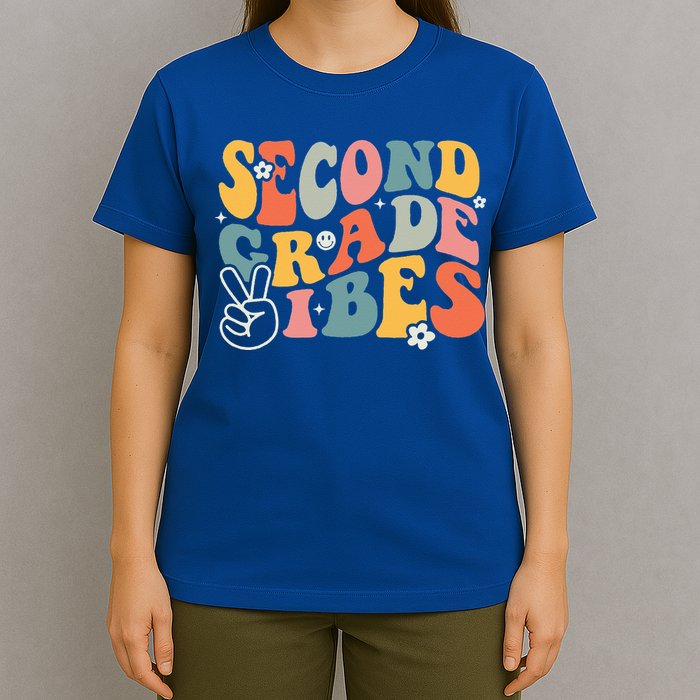 Second Grade Vibes Team 2nd Grade Groovy Back To School T-Shirt